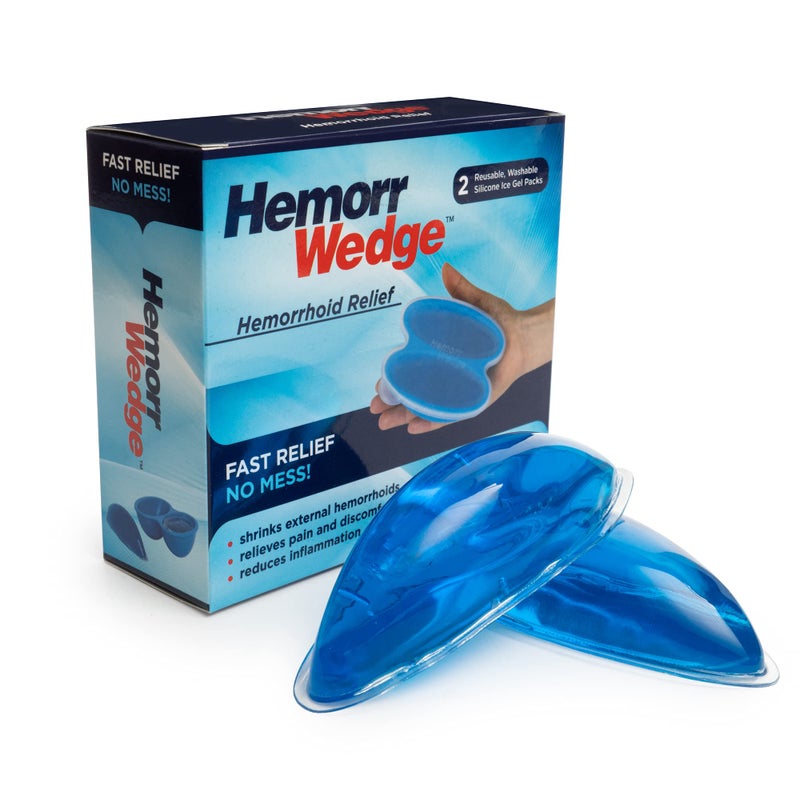 Hemorrwedge حزمة ثلج همورواج لتخفيف البواسير والدعم المبرد - حزمة جل مزدوجة مع علبة صحية - علاج بارد قابل لإعادة الاستخدام للبواسير، والتورم، وما بعد الولادة، والانزعاج - جل مائي - Image 1